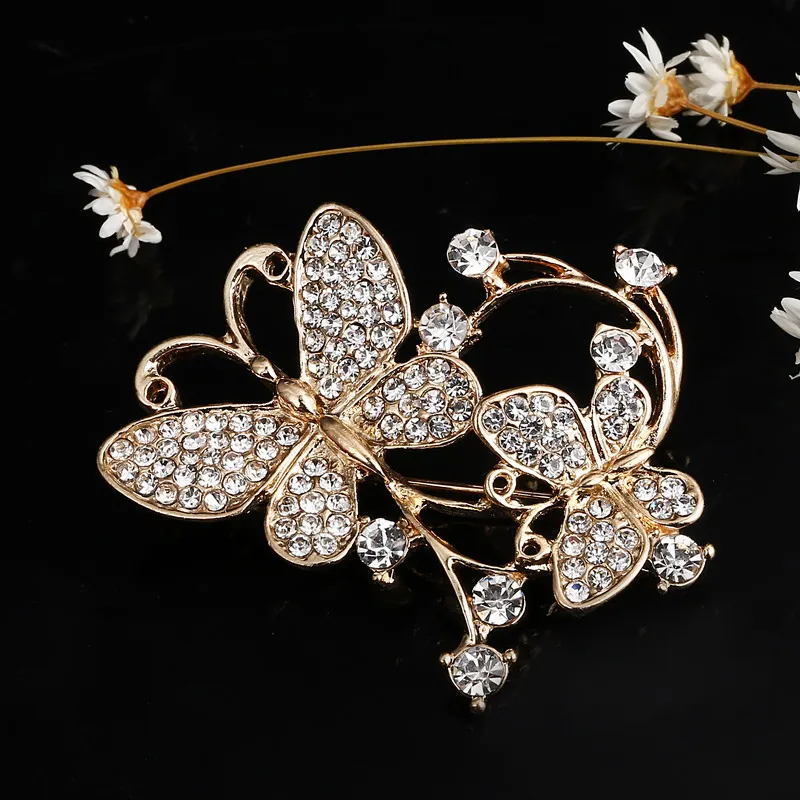 Модная брошь Элегантная Брошь в виде цветка булавка кристалл ювелирное изделие