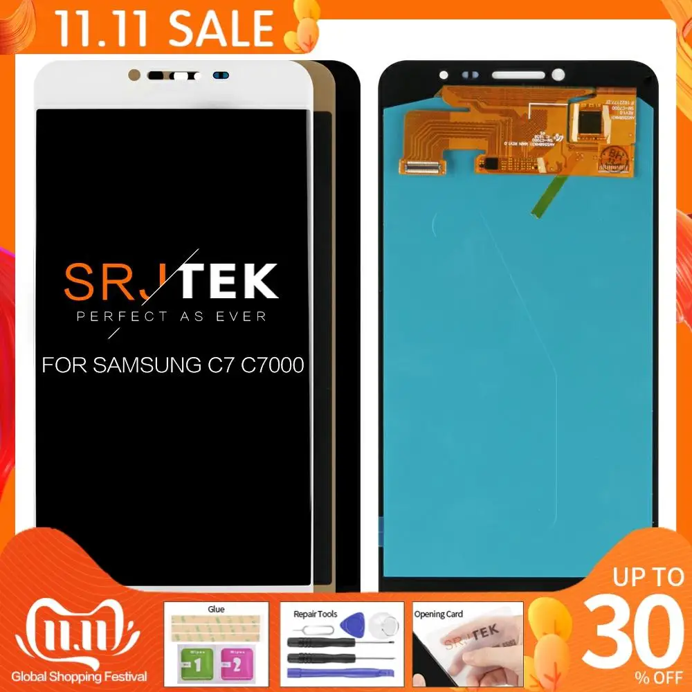 

AMOLED ЖК-дисплей для SAMSUNG Galaxy C7 ЖК-дисплей C7000 сенсорный экран дигитайзер Замена для Samsung C7 LCD OEM