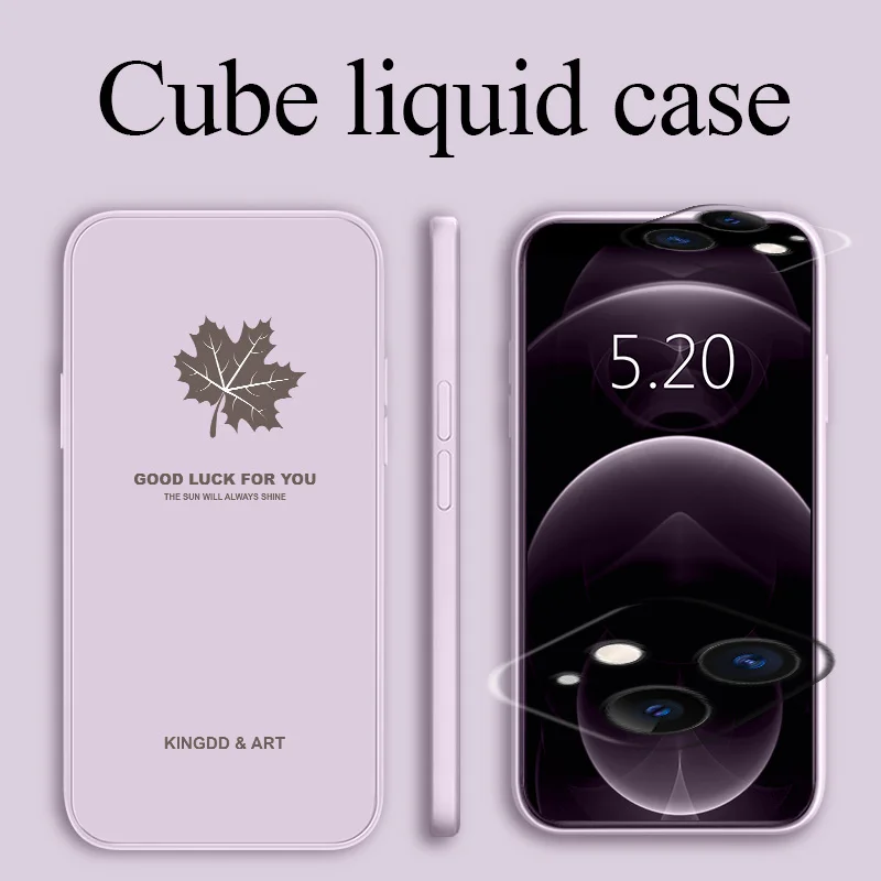 

For iPhone 11 12 Pro Max Mini Pro Case Luck Leaf Phone Cover iPhone Max X XR XS MAX SE2020 8 7 6 6S Plus Shockproof Soft Case