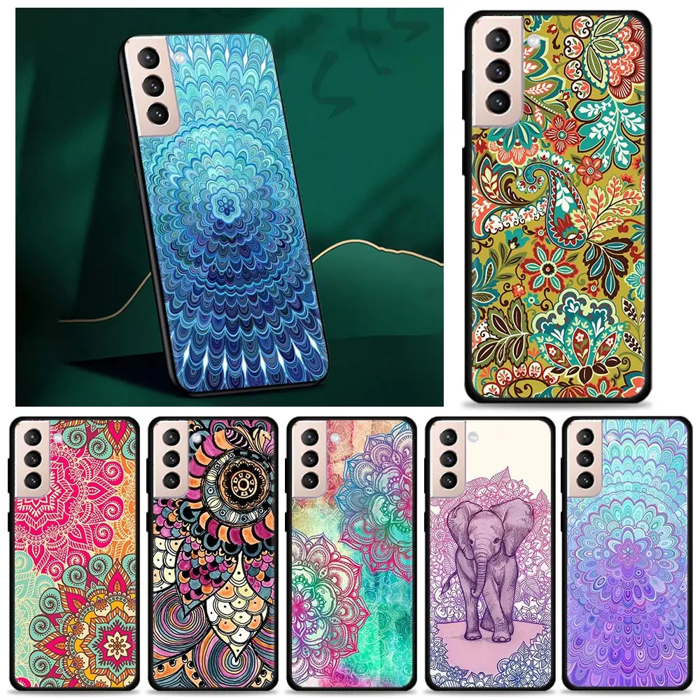 Чехол для Samsung Galaxy S21 S20 Ultra S10 Plus Lite FE 5G S10e S9 S8 S7 Edge силиконовый чехол мандала чакра