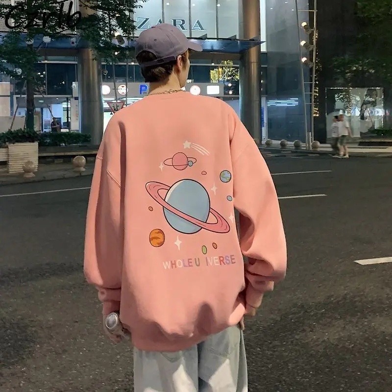 Толстовки для женщин BF пары Ins принт корейский стиль студентов Повседневная