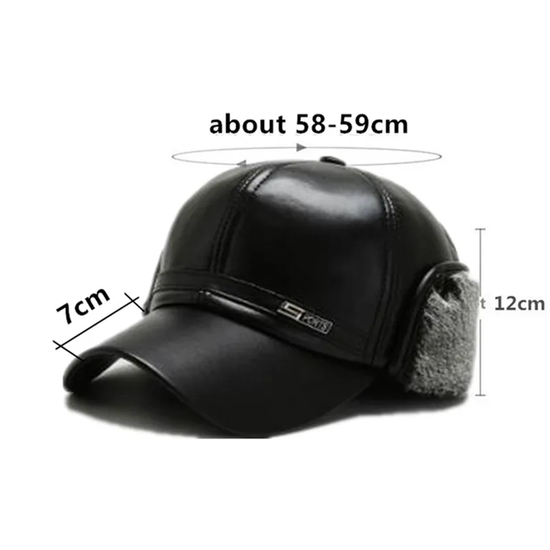 

XdanqinX Winter Warm Hat Men's Earmuffs Cap Cold-proof Middle-aged Elderly Baseball Caps Adjustable Size Simple Casual Brand Hat