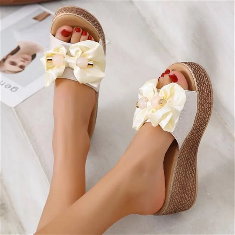 

Large size lace womens slippers summer new women sandals casual running breathable platform women's shoes fashion bottom slides