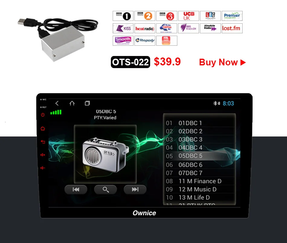 Ownice K6 Octa core 2 Universal Head uint Android 8.1 Car Radio Stereo GPS Navi Multimedia Player DSP Support 4G LTE AHD Camera