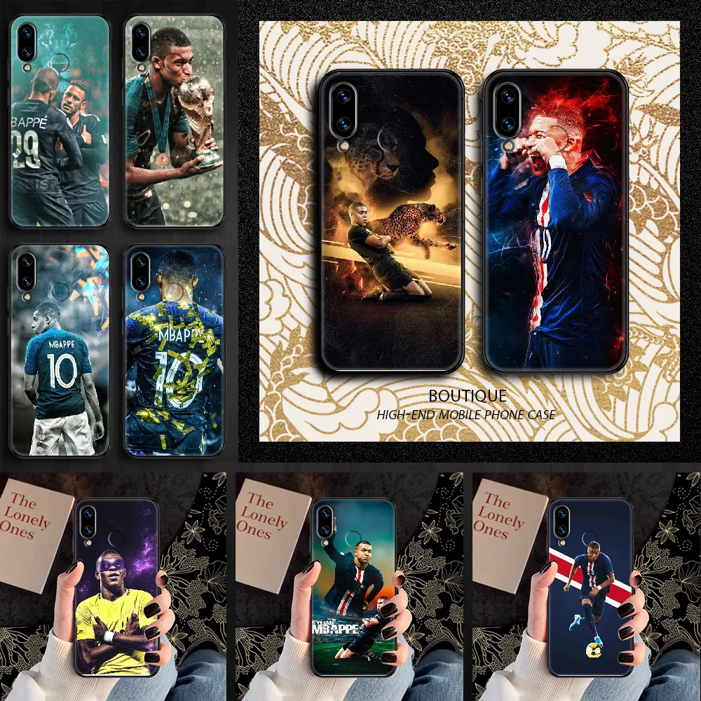 Футбол kylian mbappe чехол для телефона Huawei Honor 6 7 8 9 10 10i 20 A C X Lite рro играть черный 3D