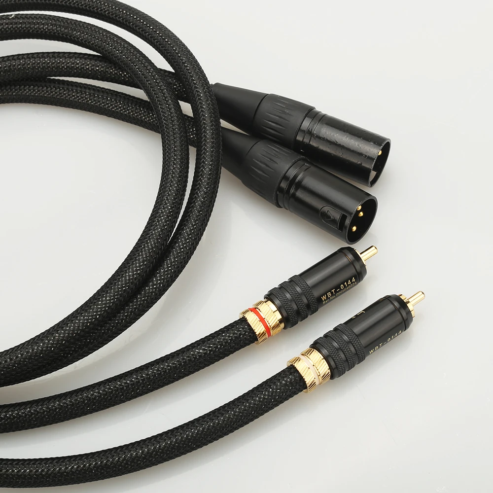 Пара Audiocrast подпись с серебряным покрытием interconnet кабель WBT 0144 RCA штекер для XLR