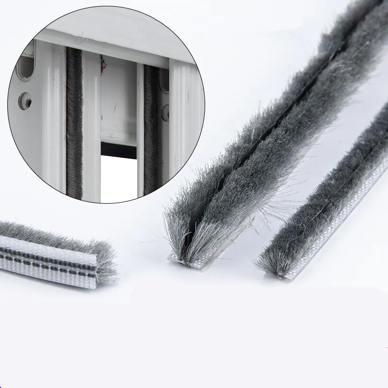 2M Elastic straight hair sealing strip Door Groove Nylon Pil
