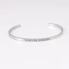 Модные браслеты серебряного цвета с гравировкой Forever Friends, ювелирные изделия, браслеты из нержавеющей стали
