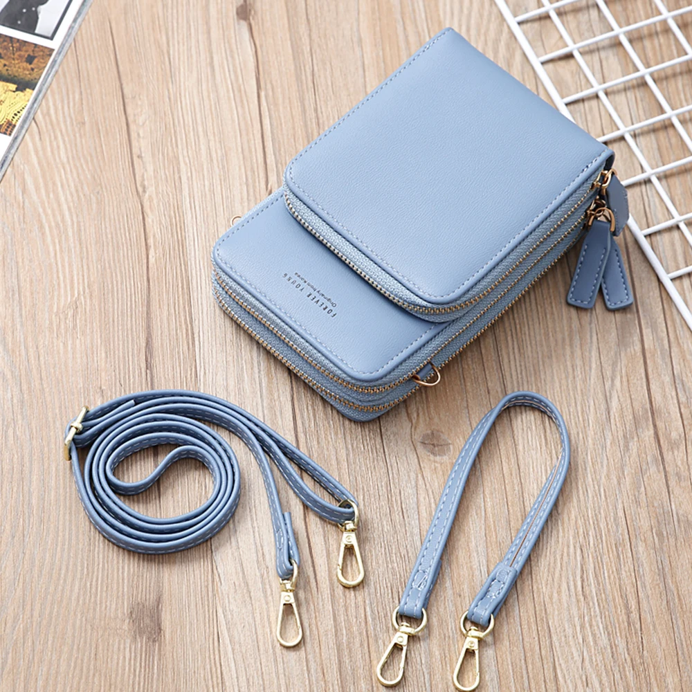 Brand Mini Crossbody Shoulder Bag Women High Quality Cell Phone Pocket Ladies Purse Clutch Fashion Leather Zipper Handbag Female