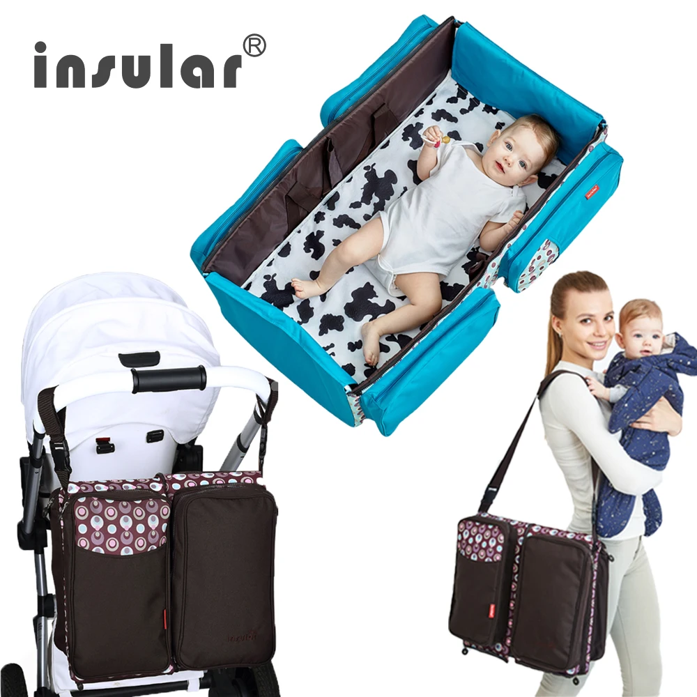 Insular Baby Bed Travel Sun Protection Mosquito Net Foldable Breathable Infant Sleeping Basket Nappy Stroller Diaper Bags | Мать и