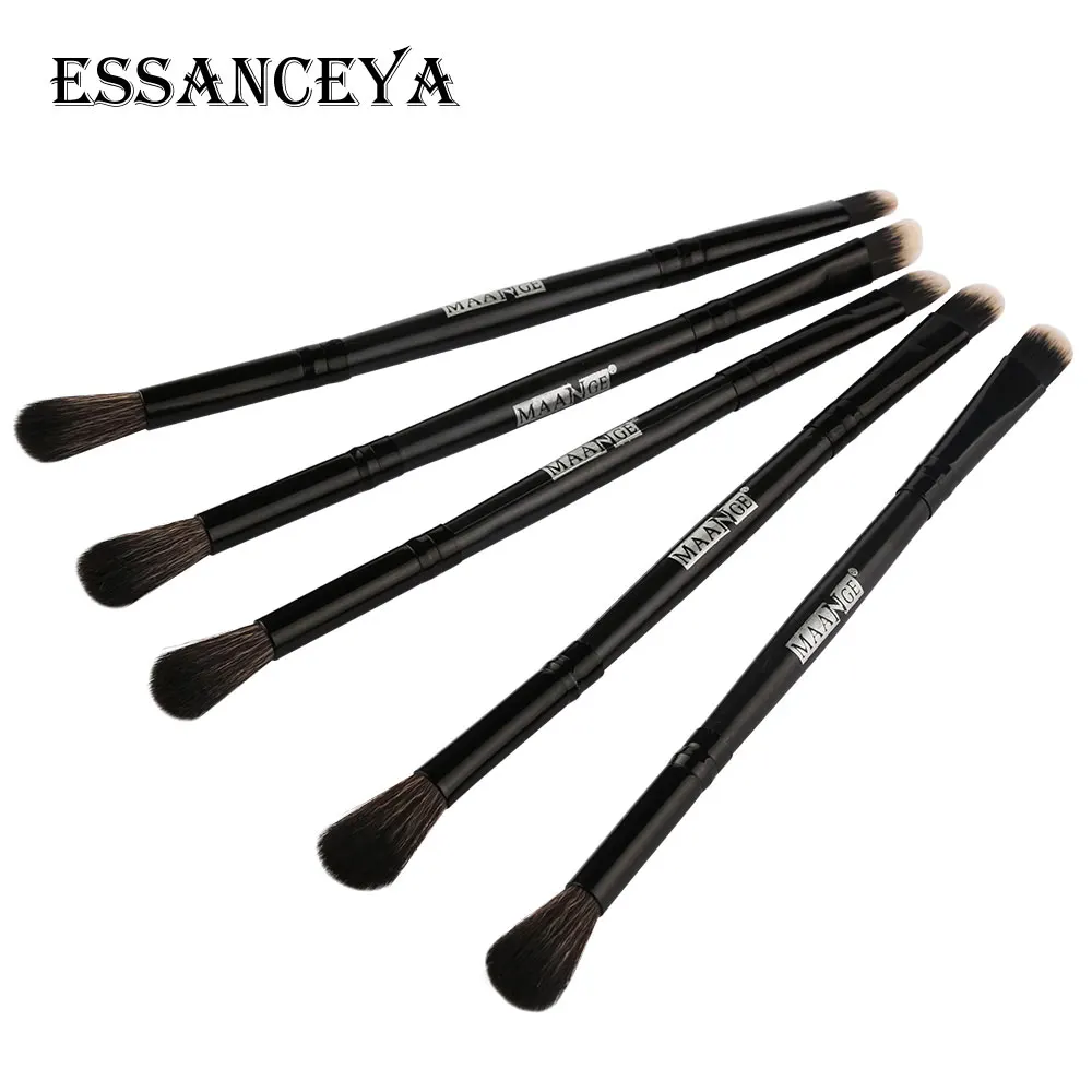ESSANCEYA, 5 шт., Профессиональный набор кистей для макияжа, косметический инструмент для макияжа, тени для век, подводка для глаз, кисть для смешивания, мягкие черные кисти для макияжа