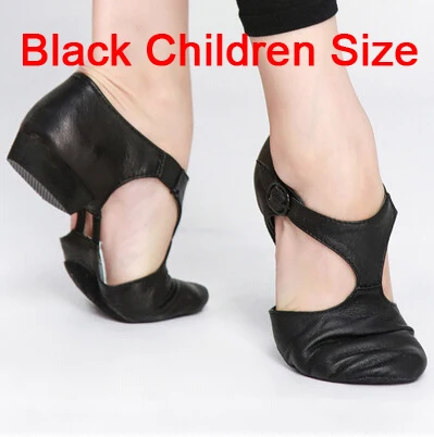 Black Children Size Танцевальная обувь для детей, девочек, детские тянущиеся балетные туфли для джаза, танцевальная обувь, сандалии, Классные кроссовки, гимнастическая обувь, EU23-EU33 - Цвет: Black Children Size