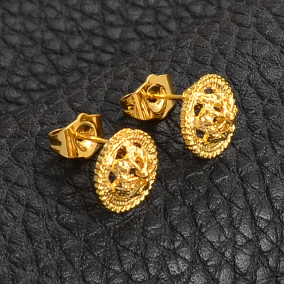 

Anniyo Ethiopian Small Earring Gold Color Jewelry for Women Girls African Eritrean Ethnic Mini Earrings Habesha #220606