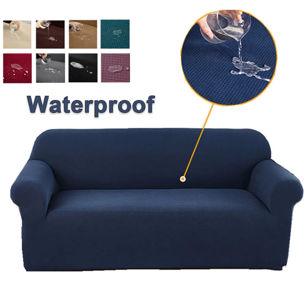 

Waterproof Elastic Sofa Cover for Living Room Solid Color High Stretch Slipcover All-inclusive Elastic Couch Cover Sofa Covers
