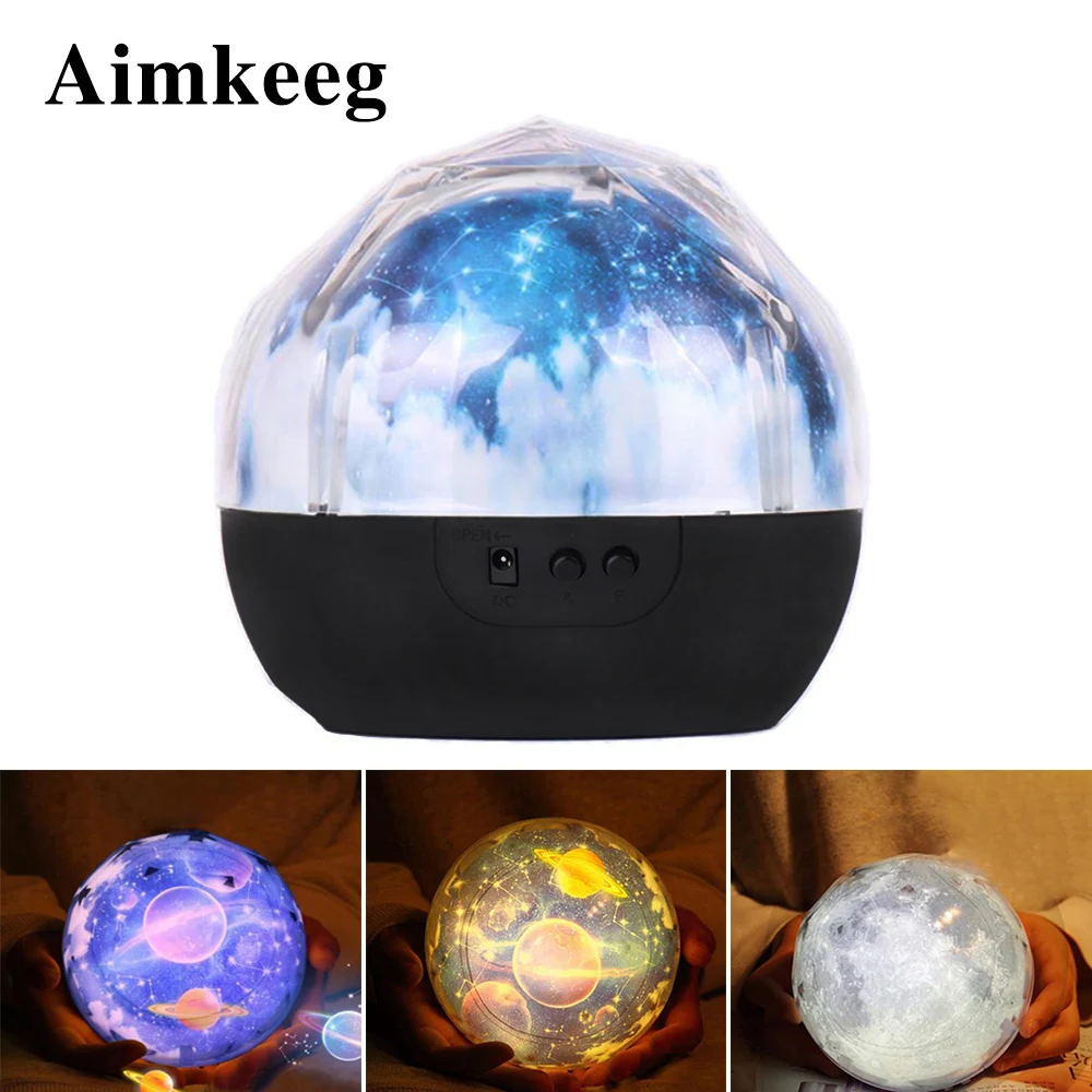 Aimkeeg, красочный, магический, бриллиантовый, проекционный, вращающийся светильник, Вселенная, светодиодный, Ночной светильник, звездное небо, волшебная звезда, светильник, подарок на день рождения