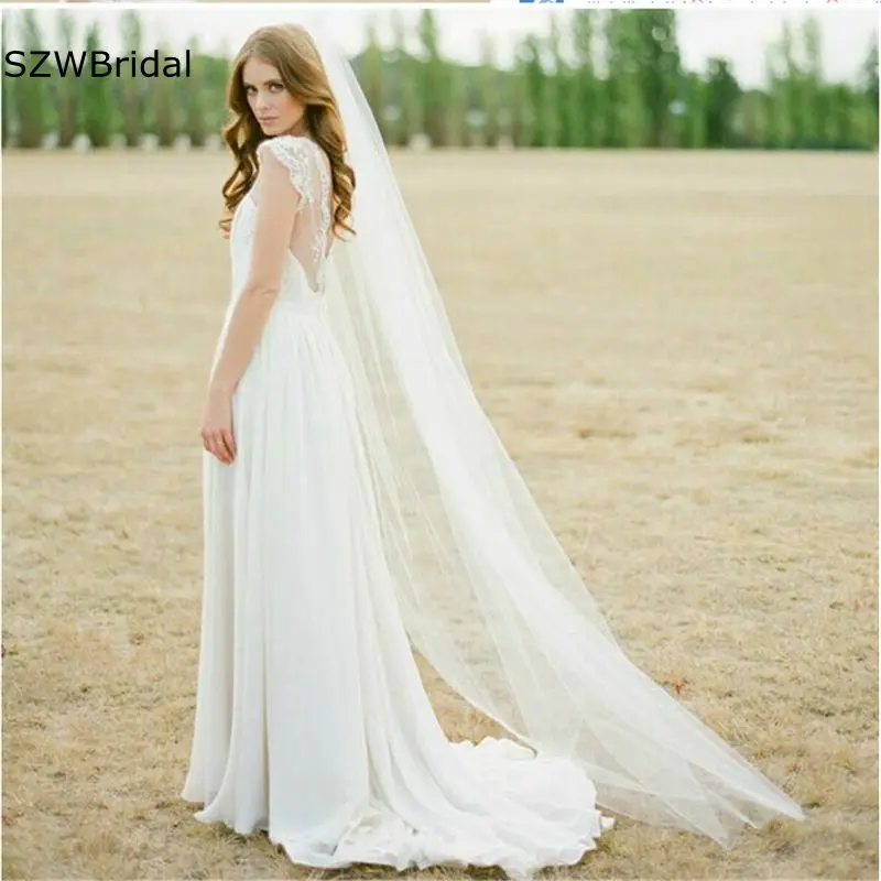 

New Arrival One Layer White Ivory Wedding Veil Cheap Wedding accessories Bride Welon matrimonio Bridal Veils velo de novia