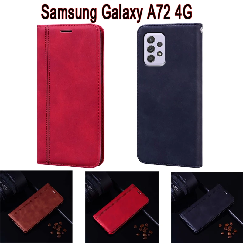 

Wallet Cover For Samsung Galaxy A72 Case Funda SM A725M A725F Flip Leather Etui Book On Samsung A72 A 72 Case Magnetic Card Bag