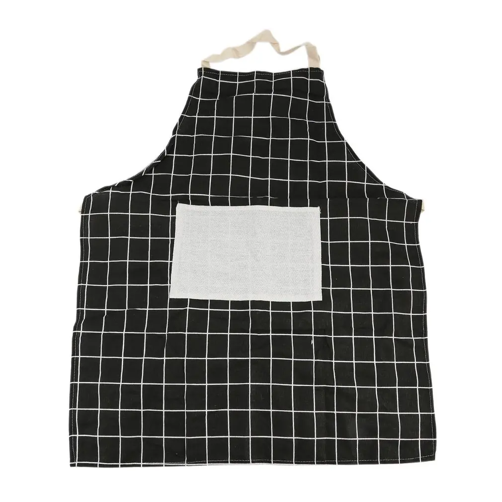 Модный напечатанный домашний Кухонный Фартук с карманом из мягкого хлопка и льна