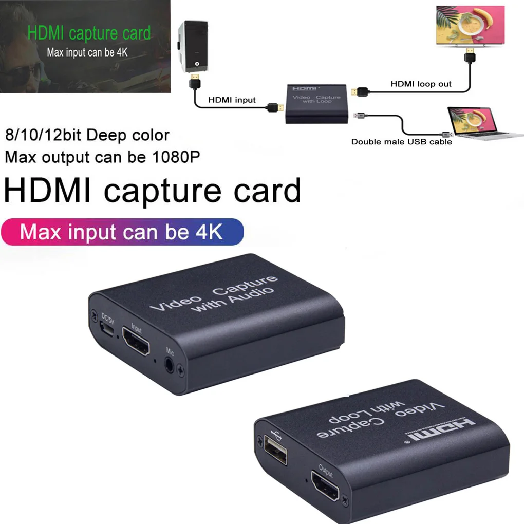 Плата захвата 4K плата записи аудио и видео прямая трансляция USB 2 0 1080P захват