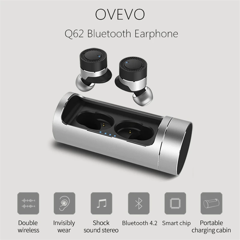 OVEVO Q62 действительно беспроводные bluetooth наушники CVC6.0 с шумоподавлением HiFi стерео