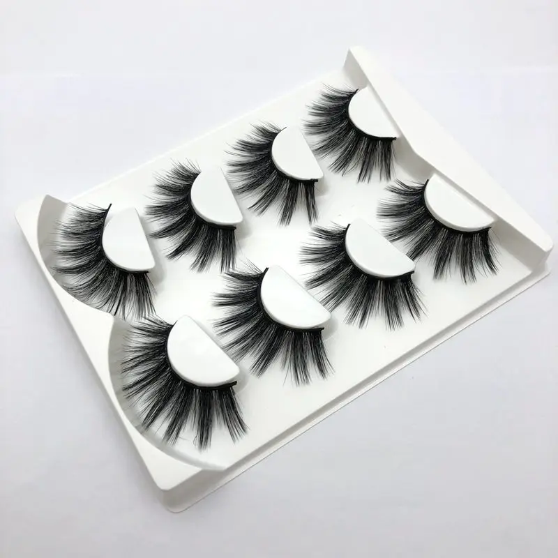 Buzzme 4 пары натуральные накладные ресницы длинный макияж 3D Искусственные норковые ресницы высокого качества накладные ресницы шелковые ресницы