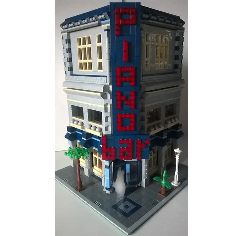 

BuildMoc City Buildings Town Hall Architecture Classic House Building Blocks MOC City Street View Bricks Educational Kids Toys