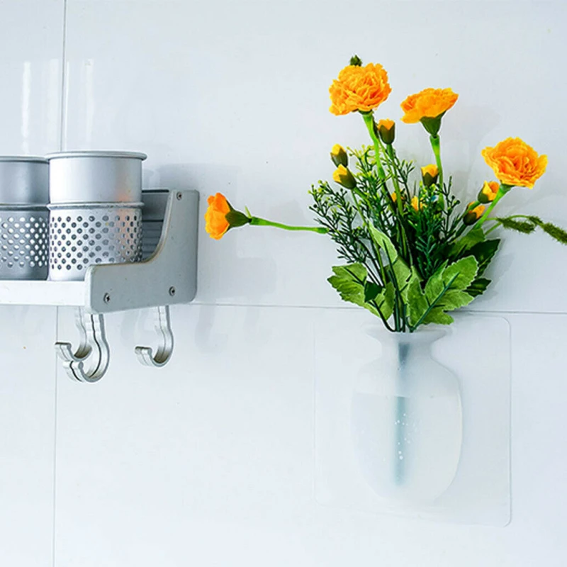 Силиконовые липкие стены волшебные вазы для растений контейнер украшения листья