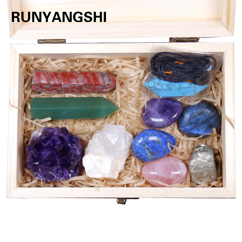 

Natural Amethyst Cluster crystal points Mineral Specimen Healing Stones Rough Ore therapy stone can Customized logo wooden gifts