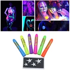 6 цветов, светящиеся флуоресцентные пигменты для рисования тела, карандаш для рисования для лица, моющиеся светящиеся пигменты, реквизит для рисования вечеринок