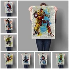 Картина из комиксов Мстители, Человек-паук, Железный человек, Капитан Америка, постеры для детской комнаты