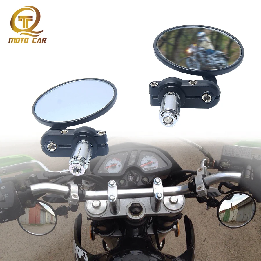 

Motorcycle Rearview 3" Round 7/8" Handle Bar End Mirrors Refit Aluminium CNC Round Side Mirrors for Cafe Racer Harley Honda moto