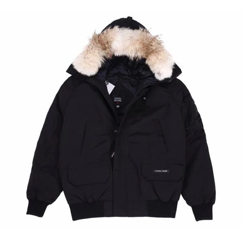 

Royal Wolf Skin Men's Jacket, Winter Coat, Canadian Windbreaker, Goose Feather, Raincoat