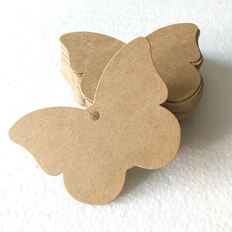 100 шт. сделай сам бирки из крафт-бумаги коричневая бабочка этикетка багаж