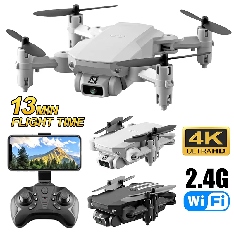 

2020 New Mini Drone With 0.3MP/5.0/4KMP Pixel HD Camera WiFi FPV Altitude Hold Black And Gray Folding Quadcopter RC Dron Gift