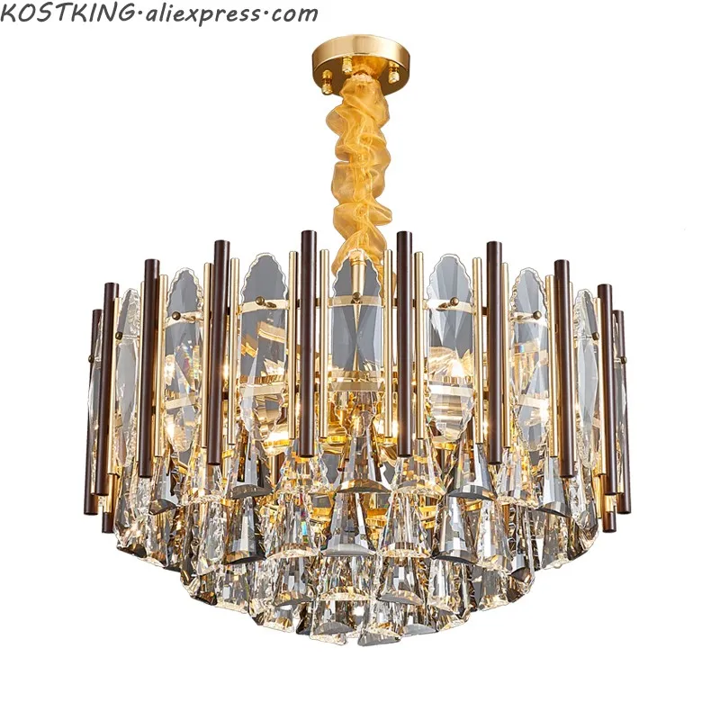 Новый Дизайн хрустальная лампа люстра смешанный цвет современный блеск гостиная