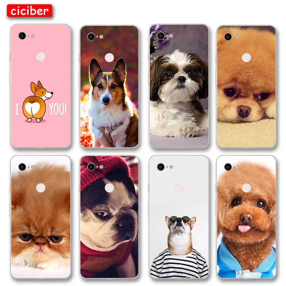 

Cute Teddy Dog Case For Google Pixel 4 5 3 2 XL Cover for Pixel 3a 4a 5G XL Soft Silicone TPU Shockproof Protection Phone Fundas