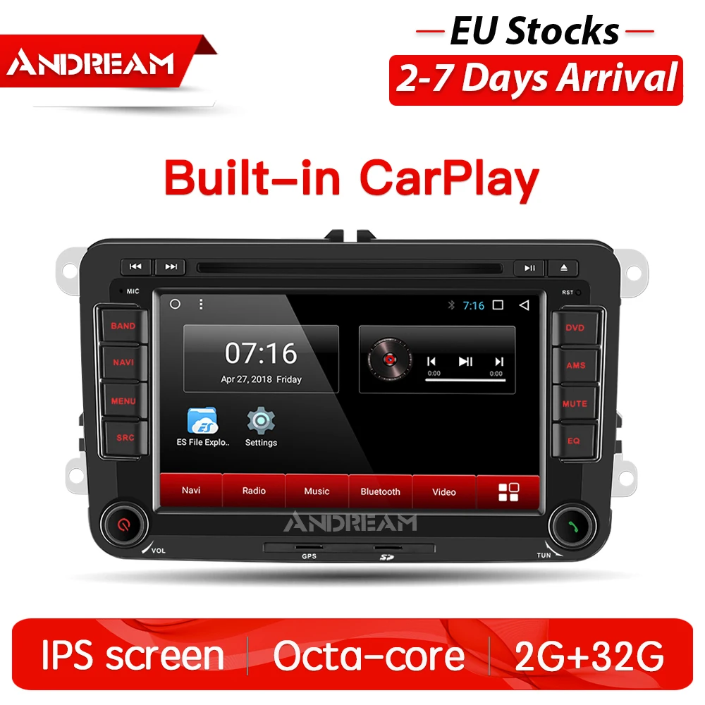 Для VW Volkswagen POLO GOLF 6 PASSAT CC JETTA TIGUAN TOURAN Caddy Fabia superb fabia Android 8,1 автомобильный dvd-плеер навигация gps