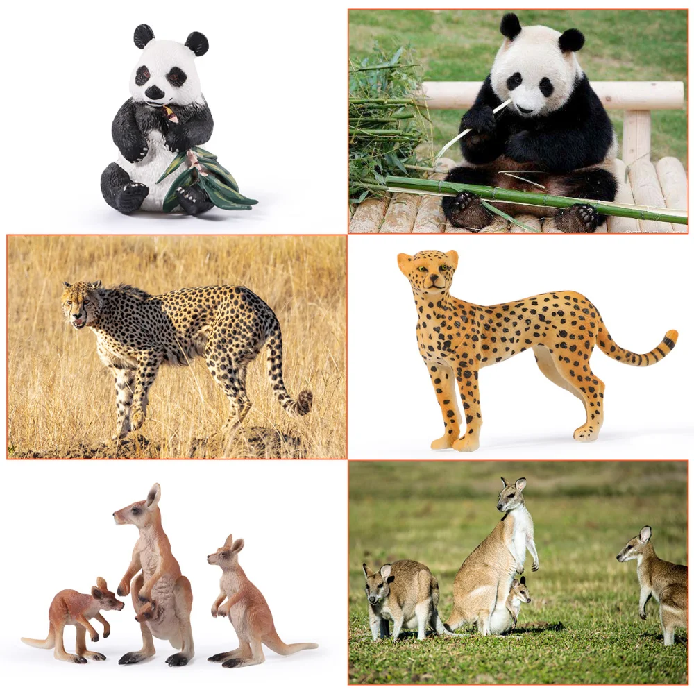 

iBaseToy 14PCS Animal Figures Set Realistic Wild Animal Models for Kids and Toddler Educations