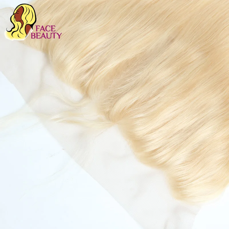 Facebeauty перуанские блонд цвет волос утка 2/3/4 пучок с 13x6 уха до Кружева Фронтальная