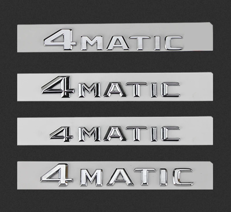 

Letters Emblem Car Styling Refitting Trunk 4 Wheel Drive Logo Sticker Glossy Black Chrome New Old for Mercedes Benz 4MATIC Badge