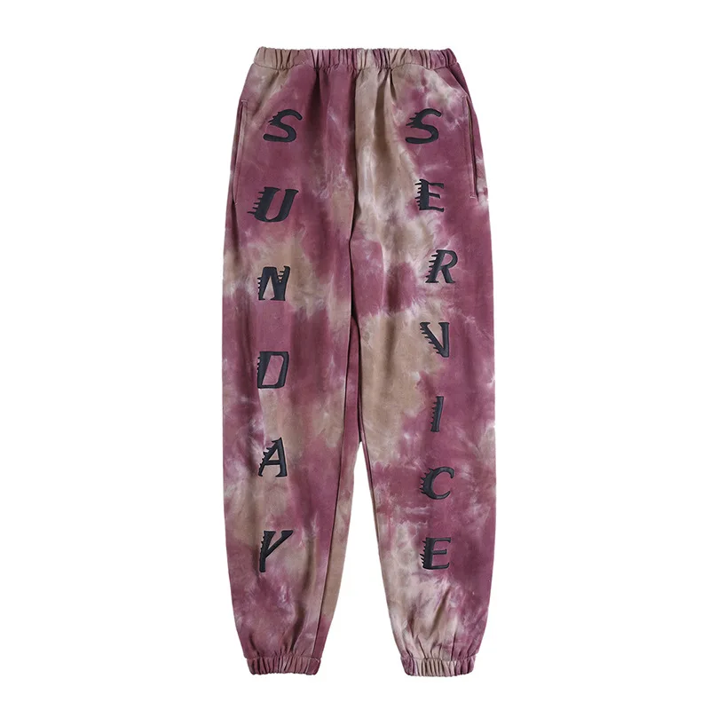 

2020 Kanye West Sunday Service Tie-dye Printed Jogger Pants Sweatpants Hiphop Casual Men Cotton Pants Trousers