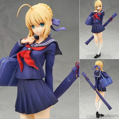 

Фигурка сабля, 20 см, Fate Stay Night, школьная форма, стильная фигурка, ПВХ, Коллекционная модель игрушки, горячая фигурка аниме, без коробки