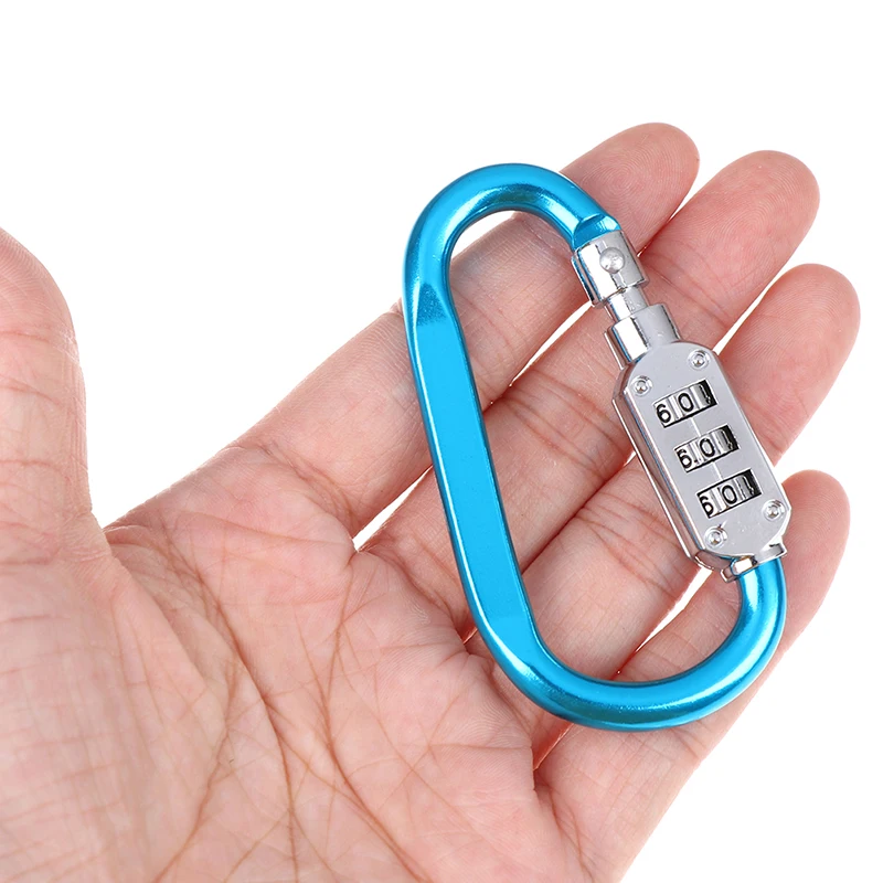 

1pcs carabiner password lock D-lock padlock travel luggage safety locks random colors