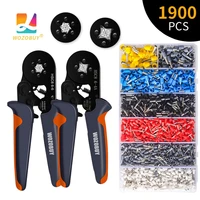 ferrule crimping tool kit hsc8 6 4a6 6 self adjusting ratchet crimping electricians pliers with terminal block 0 25 10mm2
