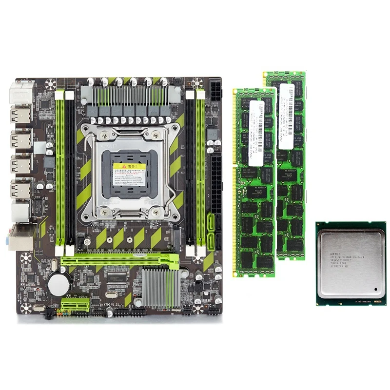 X79 X79G комплект материнской платы с LGA2011 Combos Xeon E5 2620 CPU 2 шт. x 4 ГБ = 8 Гб памяти DDR3 RAM 133hz