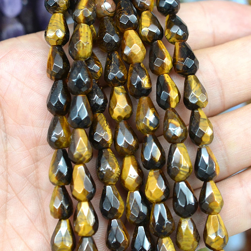 FLTMRH 7x9mm Natural Stone Water drop shape Faceted Agates crystal Scattered beads For jewelry making DIY Necklace Bracelet | Украшения и