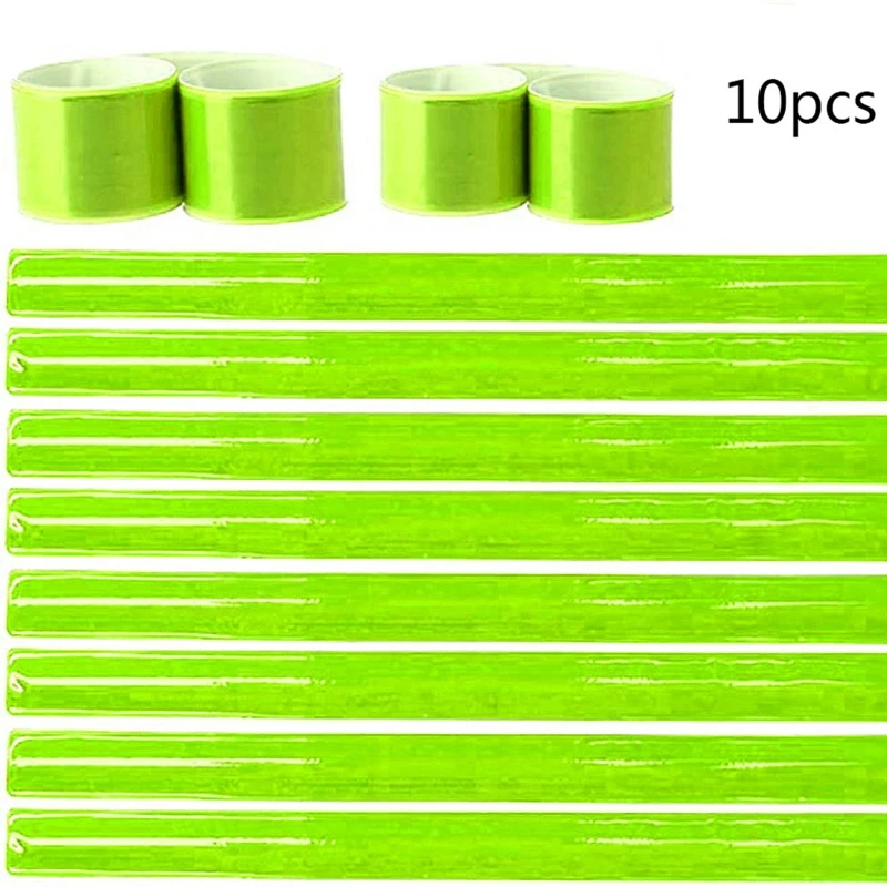 

10Pc Visible Safety Running Reflective Wristbands Reflectors Bicycle Bracelets LX9E
