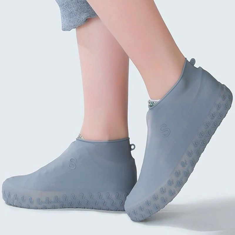 1 пара многоразовые силиконовые галоши Водонепроницаемый на нескользящей