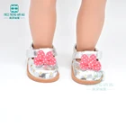 Детская обувь для кукол, размер 43-45 см, аксессуары для кукол для новорожденных и американская кукла, серебряные кожаные туфли