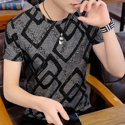 

New summer short-sleeved t-shirt men's trendy men's clothing on the wild 2676
